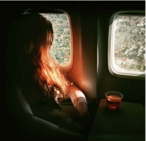 woman in plane