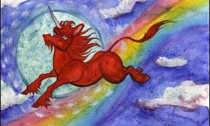 Red unicorn